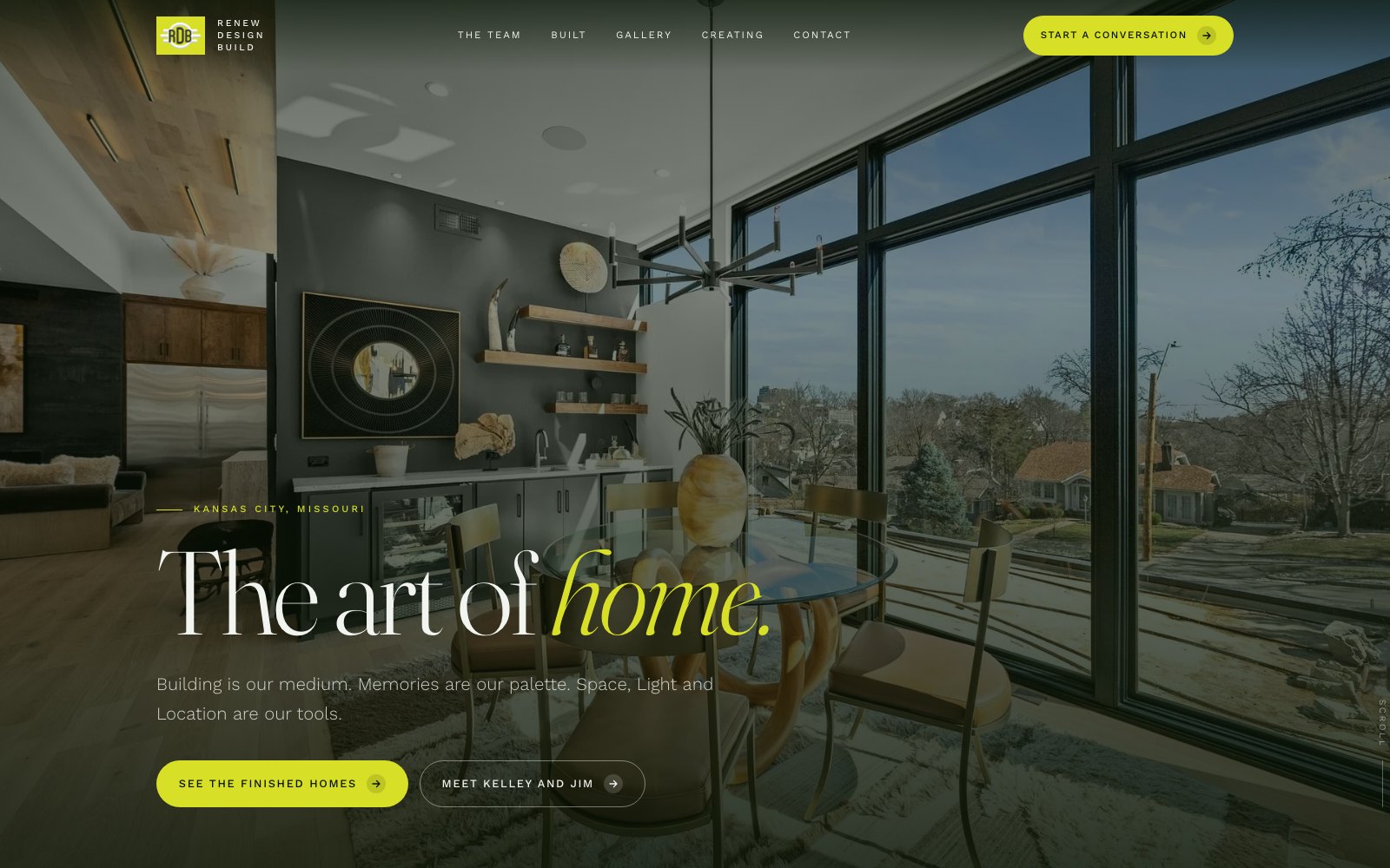 The new Renew Design Build homepage concept